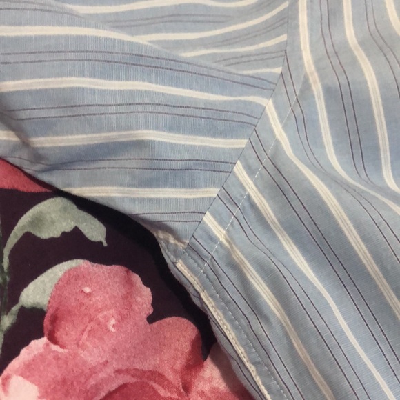 Burberry Blue and White Stripe Button Down Mens Size 16.5 -35 - Picture 11 of 16